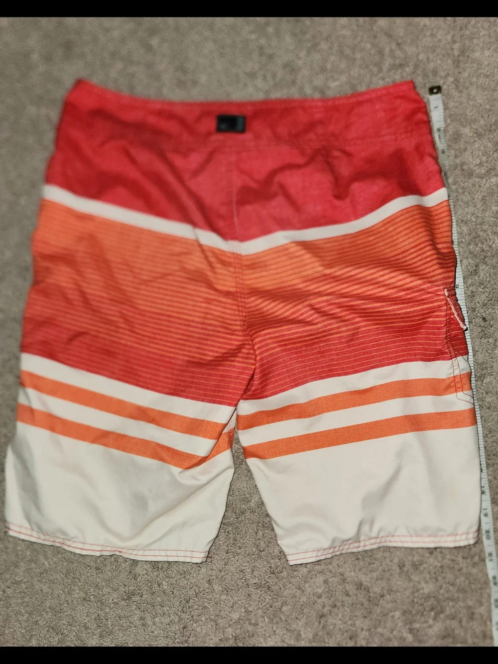 O'Neill Men's Red Orange Striped Swim Trunks Board Shorts